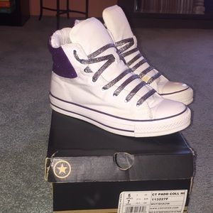 Converse sneakers white&purple size 7